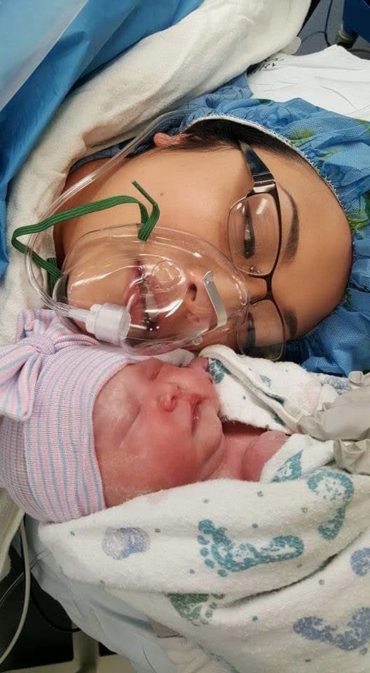 momo and her newborn baby