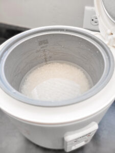 rice in a rice cooker